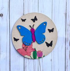 American Elm DIY Kids Paint Kit - Butterfly Flower Craft Project, Children's Art Kit, Kids Painting Kit, Creative Craft Activity, Perfect DIY Kit (8 Inch)