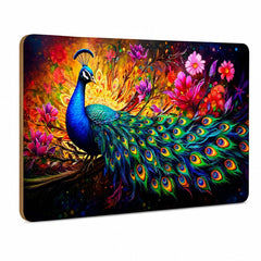 colorful peacock wall decor MDF