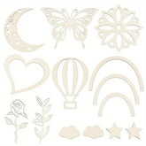 American Elm set of14 Piece Wood Chip Wall Decoration Set with Mixed Shapes