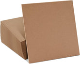 Stack of brown cardboard sheets on a white background