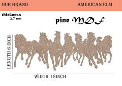 American Elm 1 Pcs Running Horse Wall Art Cutout Unfinished Pine MDF Wooden Craft for DIY Painting Home Office Wall Decoration Vastu Good Luck Symbol Feng Shui Decorative Art Piece