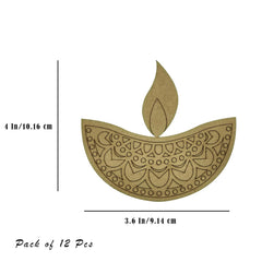 Cliths 12 Pcs Wooden Diya Shape Cutouts for Diwali DIY Crafts Home Decor Festive Rangoli MDF Diya Painting Activities Art Projects