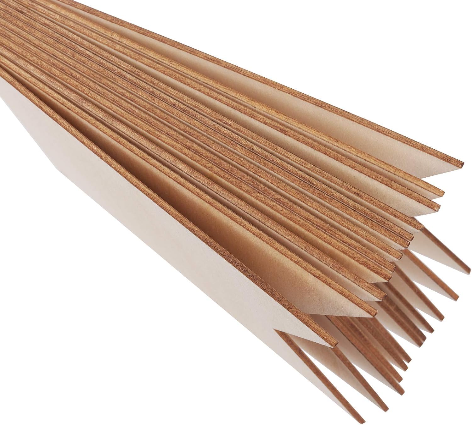 Set of wooden skewers on a white background