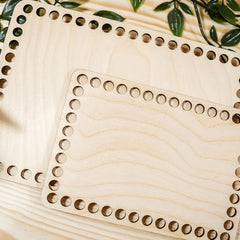 Cliths Pack of 2 Rectangle Wooden Basket Bases for DIY Crochet Baskets, Trays & Storage MDF Craft Shaper