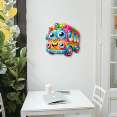 cute 3d school bus wall decoration for kids' playroom