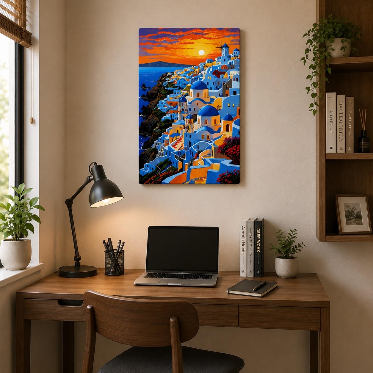 Santorini sunset landscape wall painting