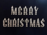 Decorative text 'Merry Christmas' on a black background