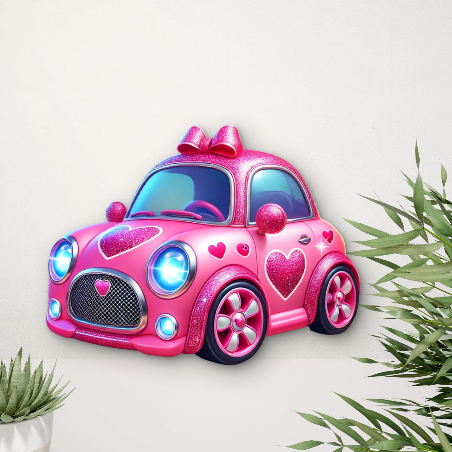 removable 3d cartoon toon car cutouts for nursery spaces