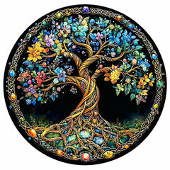 American Elm Tree of Life Wall Decor - 8 Inch Round MDF Print - Symbol of Growth & Connection -Vastu Ready-to-Hang Display for Home & Office