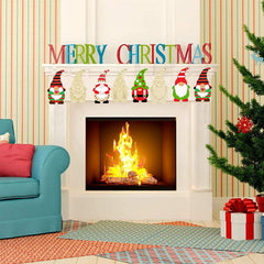 Living room with a fireplace, Christmas tree, and festive decorations.