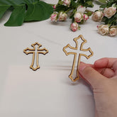 Cliths Pack of 20 Wooden Cross Cake Toppers MDF Christian Cross Craft Shapes Cross Decor