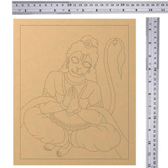 American Elm Hanuman MDF Cutout for Clay Art 9x12 inch Pre-Marked Rectangle Wooden Board for DIY Painting MDF Craft Shape for Wall Hanging, Temple Decor, Art & Craft Activities