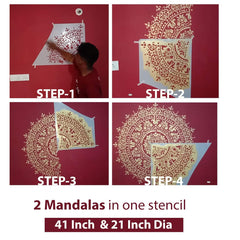 large mandala stencil for living room wall