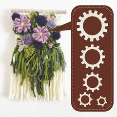 American Elm 5 Pcs Wood Flower Weaving Tool Set MDF Jewelry Casting Ring Molds for DIY Craft Projects, Yarn Weaving, Crochet Frame