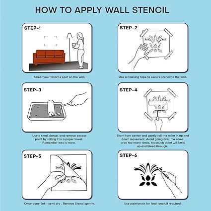 reusable peacock art stencil for walls