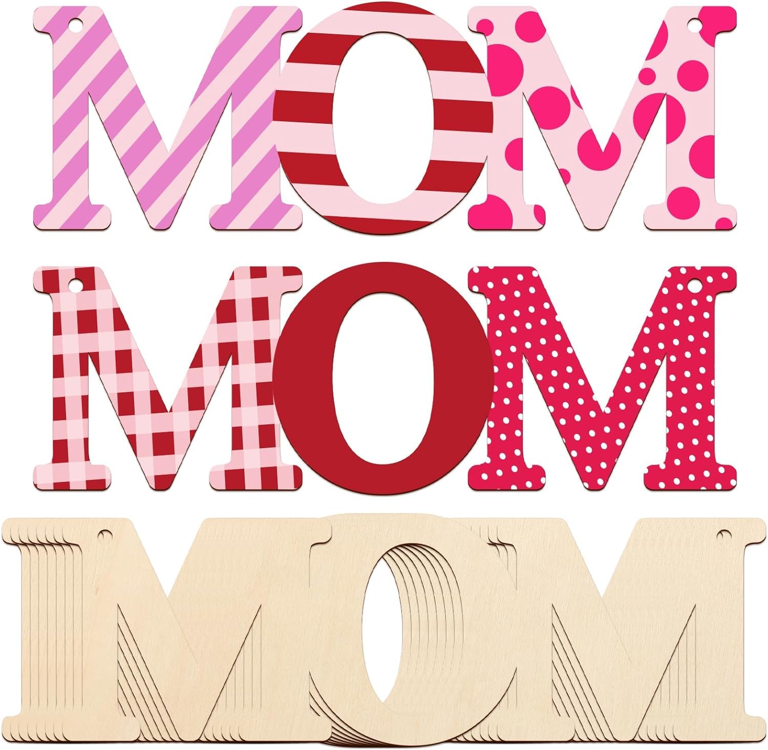 american elm wooden mom letter ornaments mothers day crafts hanging decorations
