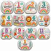 rainbow theme baby milestone cards