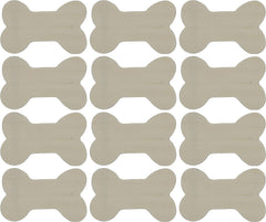 Multiple bone-shaped dog mats arranged in a grid pattern.