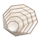 Cliths 5 Piece Hexagonal Wooden Basket Base Crochet Bottom Shapers MDF for DIY Crafting