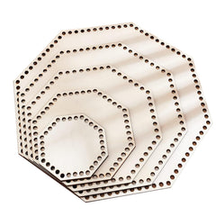 Cliths 5 Piece Hexagonal Wooden Basket Base Crochet Bottom Shapers MDF for DIY Crafting