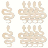 American Elm 10 Pcs Wooden Snake Shaped MDF Cutouts Unfinished DIY Craft Boards for Painting Animal Theme Wall Art