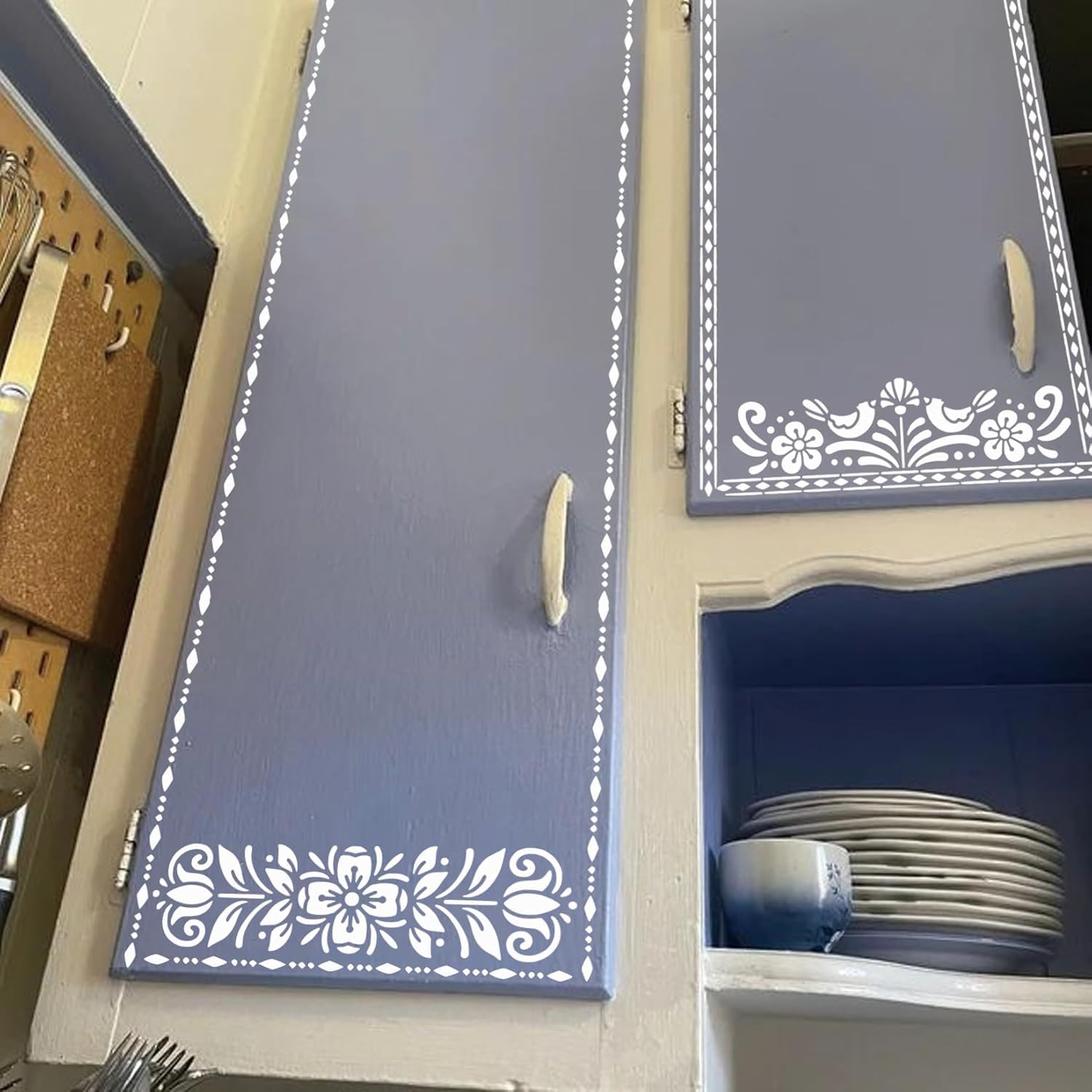 reusable craft stencil floral border