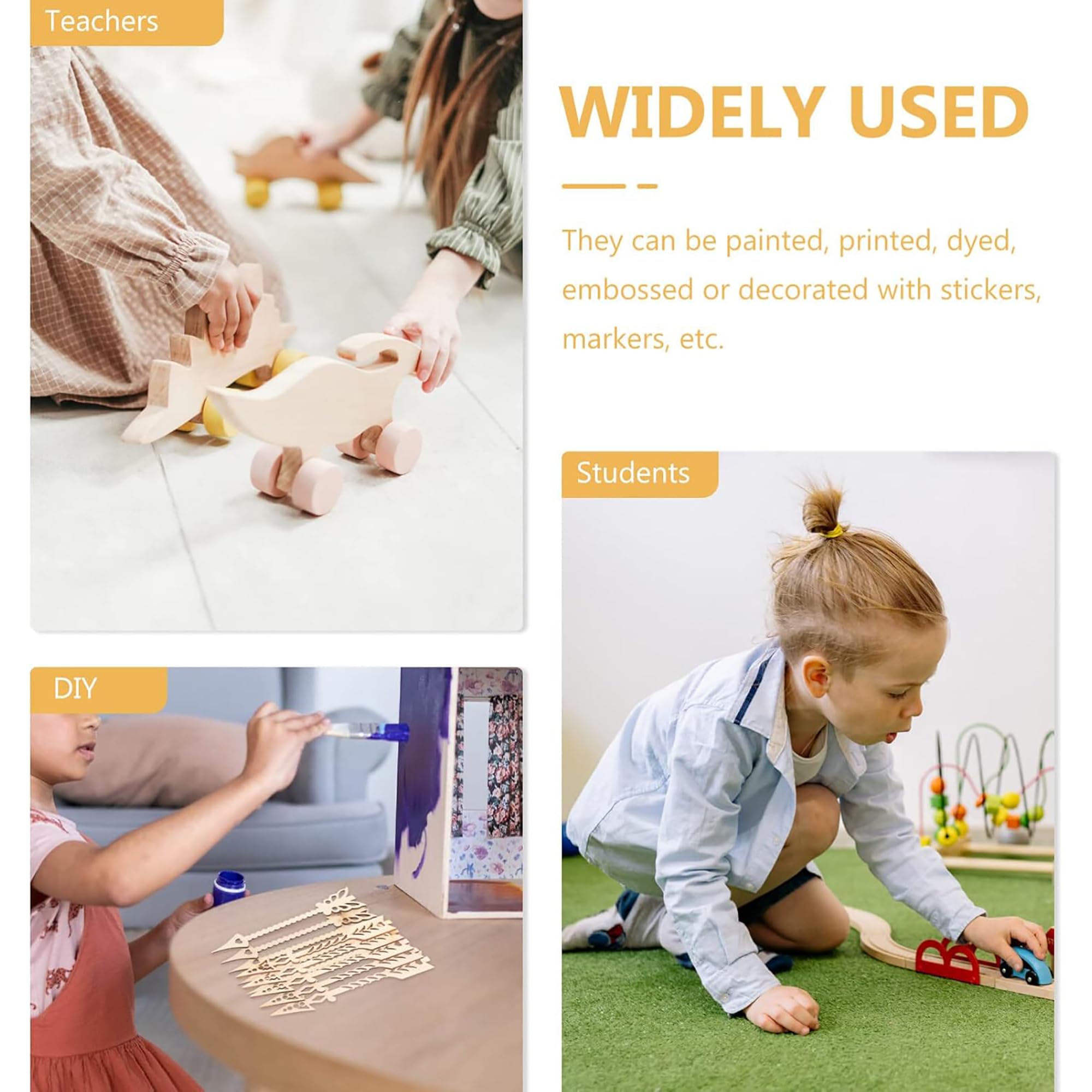 Paintable timber arrow cutouts for personalized celebrations