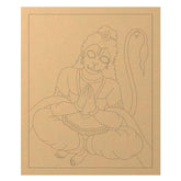 American Elm Hanuman MDF Cutout for Clay Art 9x12 inch Pre-Marked Rectangle Wooden Board for DIY Painting MDF Craft Shape for Wall Hanging, Temple Decor, Art & Craft Activities