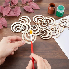 American Elm 50 Pcs Wooden Circle Earring Blanks MDF Discs for Jewelry Making, Macrame Pendants & Crafting Smooth Wood Rings