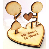 handcrafted love sculpture handcrafted wooden love sculpture romantic wooden figurine for weddings romantic wooden figurine for valentine day romantic wooden couple for valentine day engraved heart-shaped wooden gift