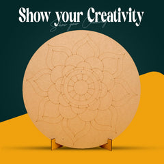 American Elm 3 Pack Mandala Art Boards Pre-Marked MDF Circles DIY Craft Kit for Wall Art