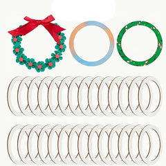 Cliths 30 Pcs Wooden Ring Cutouts Round Shape Pine MDF Base for DIY Crafts