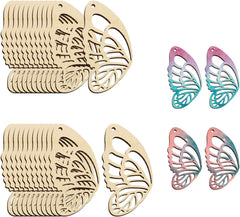 American Elm 24 Pcs Unfinished Butterfly Earring Blanks Jewelry Making Kit DIY Craft Pendants for Women