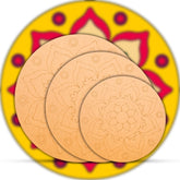 American Elm Pack of 3 Pre Marked Wooden Boards for Lippan, Mandala, Madhubani Art DIY Painting Craft Kit & Wall Art