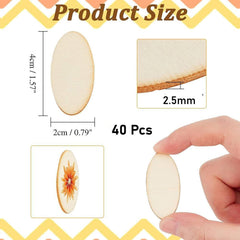 Product size chart with measurements and a hand holding a small item, on a white background.