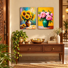two piece floral wall decor for living room