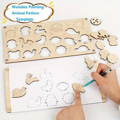 Montessori inspired wooden geometry stencil for learning