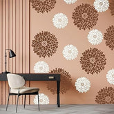 marigold wall painting stencil large