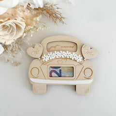 Cliths Wooden Wedding Car Money Holder Handcrafted Cash Gift Box for Weddings Elegant Decorative Money Present Box