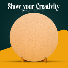 American Elm 3-Piece Art Board Set Pre-Marked MDF Circles for & Mandala Art DIY Painting Craft Kit