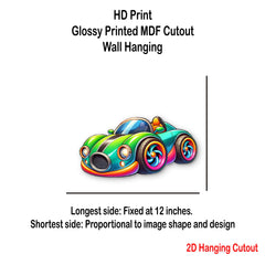 3d mdf racing sports car wall decor for kids' room