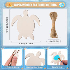 sea turtle wooden hanging ornaments for summer decor