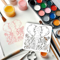 pet stencil for acrylic painting elephant design