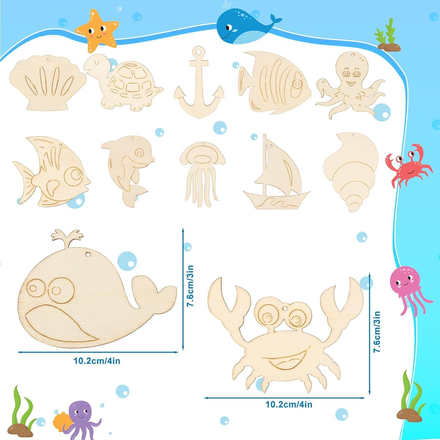 mdf ocean animal shapes
