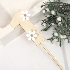 American Elm Wooden Daisy Cake Topper MDF Cake Decor for 1st Birthday Theme First Anniversary Single Layer