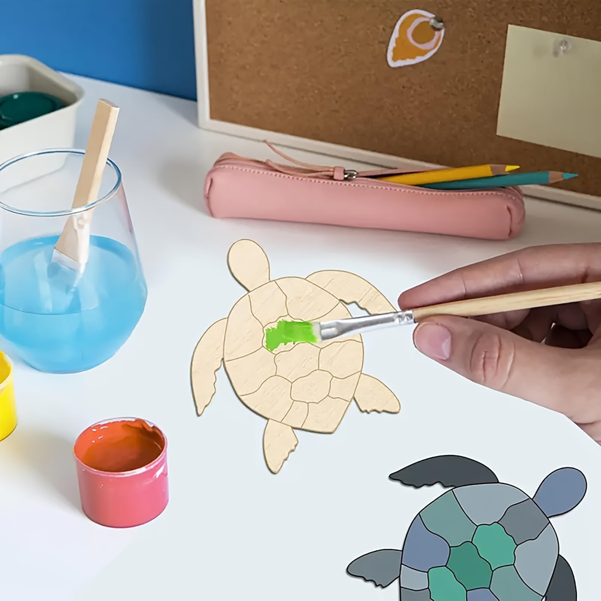 paintable wooden turtle shapes