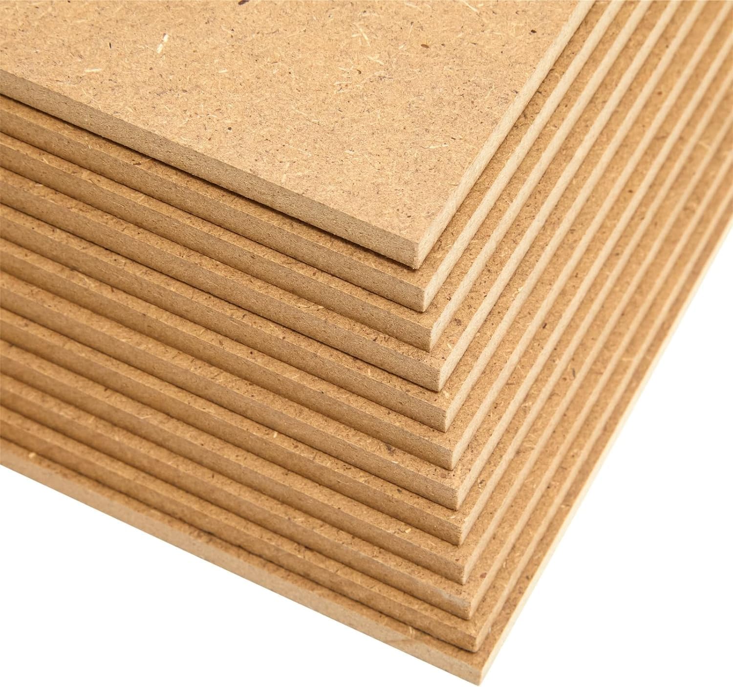 Stack of brown cardboard sheets on a white background