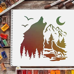 large wolf craft stencil