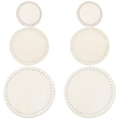 American Elm 6 Piece Mini Crochet Bag Bottom Set 3 Size Round MDF Bases for DIY Small Baskets & Crafts