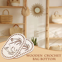 American Elm Oval Crochet Basket Bottom MDF Wood Base for DIY Knitting & Home Decor Craft Supply